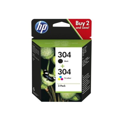 HP 304 Combo Pack Sort Farve (cyan, magenta, gul)